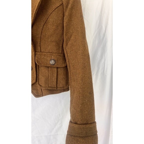ZARA Trafaluc British Collection Wool Military Peacoat Jacket M Preppy Academia - Picture 3 of 10